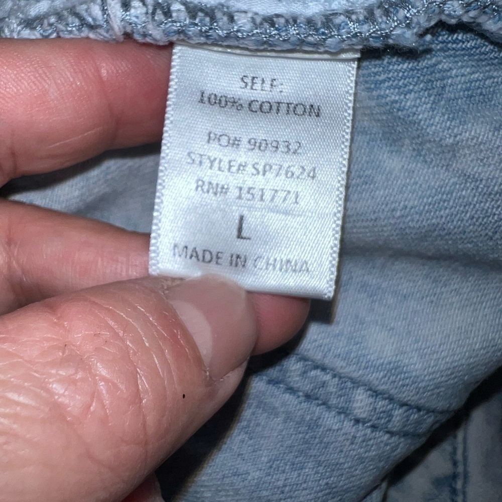 LE LIS Collection Randy Colorblock Straight Leg Jeans Sz L - Picture 12 of 15